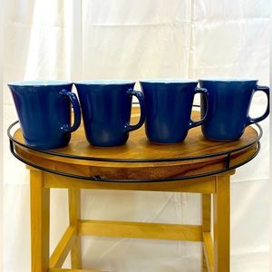 Vintage Pyrex coffee mugs. Beautiful preloved condition. Set of 4 deep blue